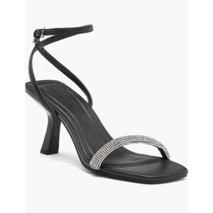 Open Edit Ankle Strap Sandals Taytum  Rhinestone Women's Size 8 Black